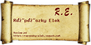 Répászky Elek névjegykártya